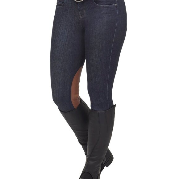 Kerrits Activewear Stretch Denim Knee Patch Riding Breech Size LDENIM / L - Picture 1 of 10